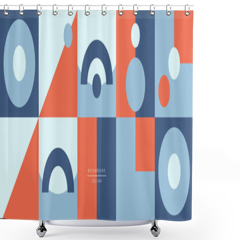 Personality  Neo Memphis Geometric Pattern With Circles, Squares And Lines. Pop Art Abstract Background For Covers, Banners, Flyers And Posters And Other Templates Shower Curtains