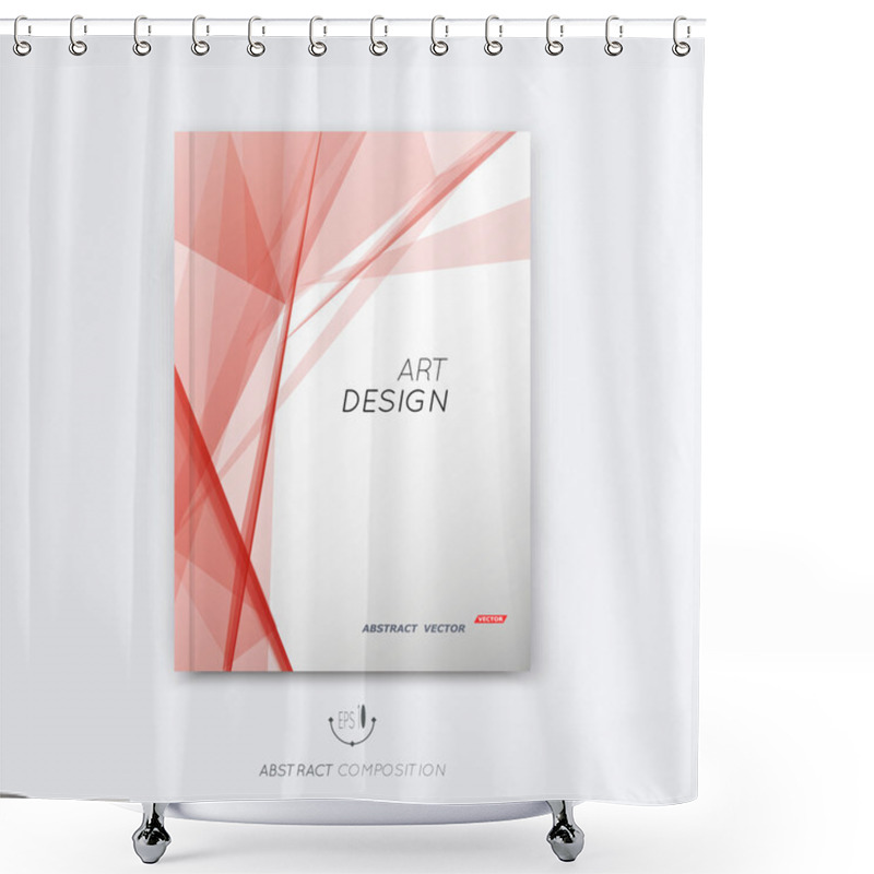 Personality  Abstract Composition, Transparent Font Texture, Triangle Section Surface, Pastel, Red  Lines Construction, Brochure Title Sheet, Creative Figure Vector Art, Commercial Offer, Banner Form, Flyer Fiber Shower Curtains