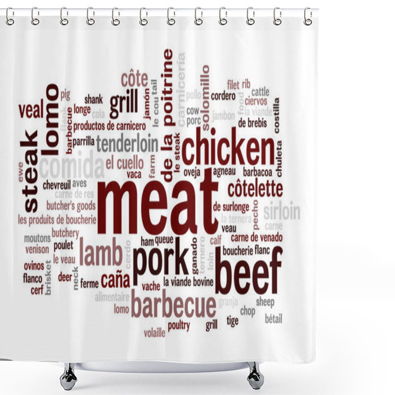 Personality  Meat Variations Word Cloud Shower Curtains