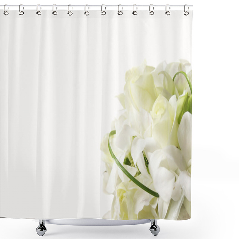 Personality  White Wedding Bouquet Shower Curtains