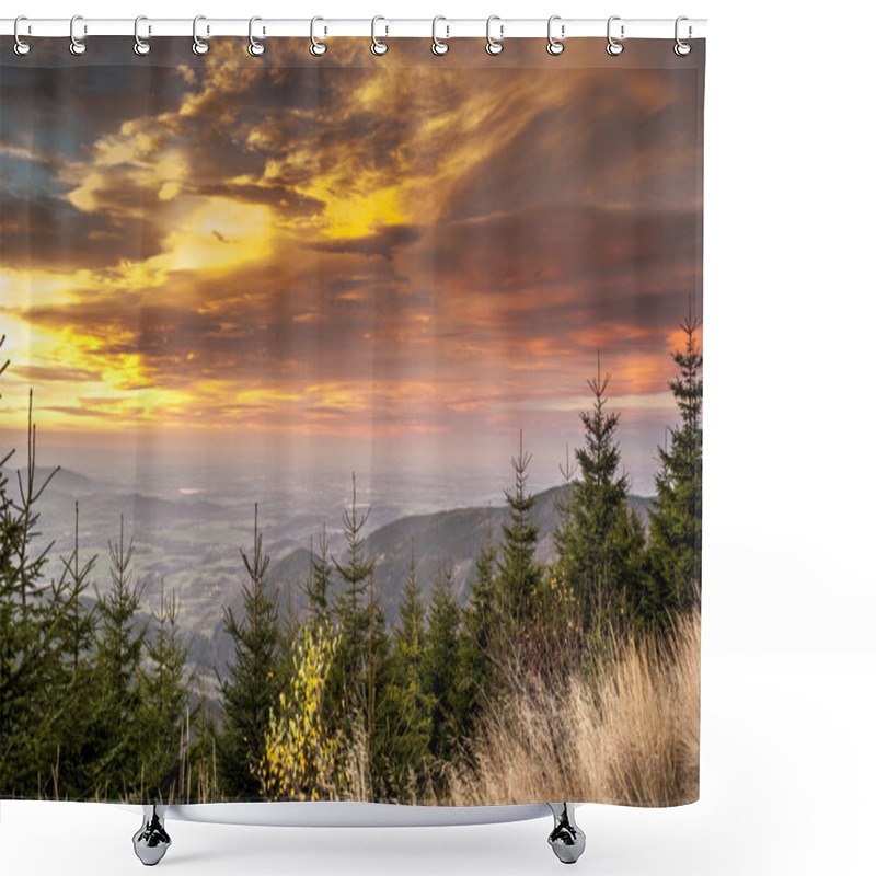 Personality  Sunset Mountain Shower Curtains