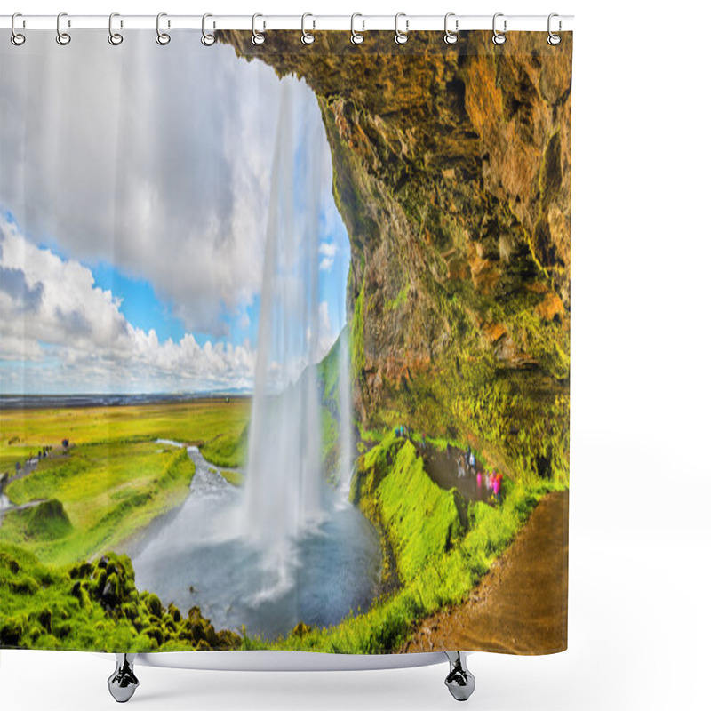 Personality  At The Back Of Seljalandsfoss Waterfall - Iceland Shower Curtains