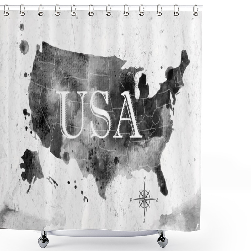 Personality  Ink United States Map Shower Curtains