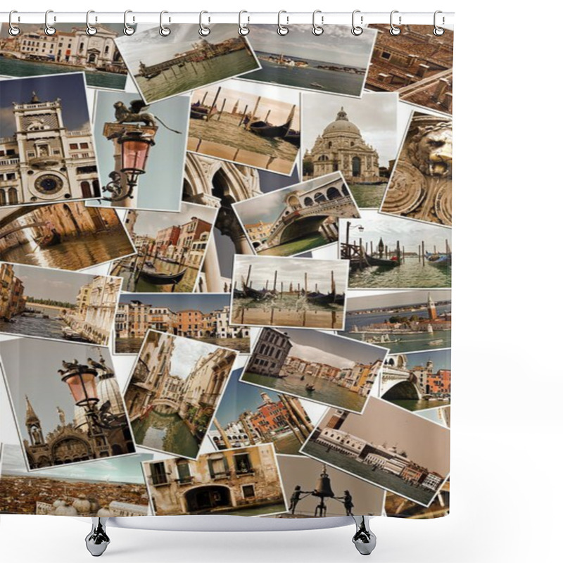 Personality  Collage Of Landmarks In Venice, Italy  Shower Curtains