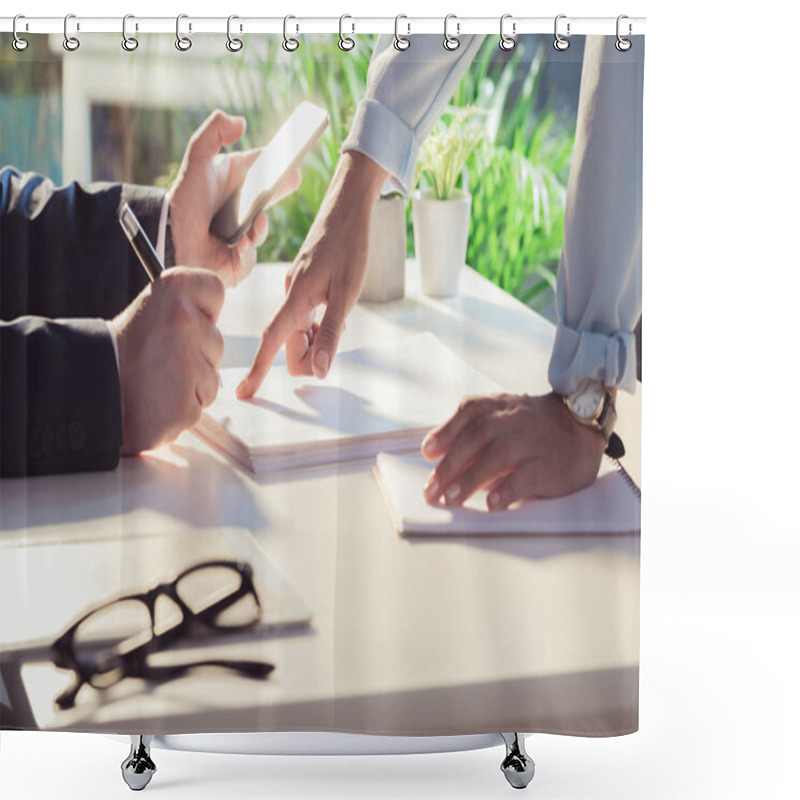 Personality  Colleagues Working Together  Shower Curtains