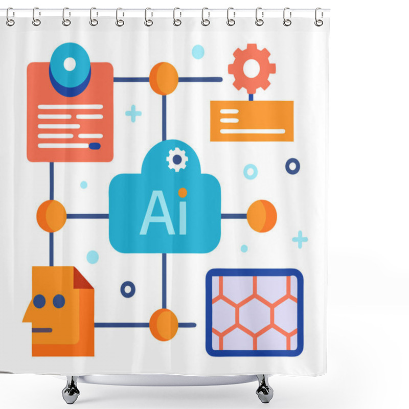 Personality  A Creative Depiction Of AI Algorithms Represented Through Code Snippets As Graphics. This Design Captures The Essence Of Machine Learning, Data Processing, And The Logic Behind Artificial Intelligence In A Visually Engaging Way. Shower Curtains