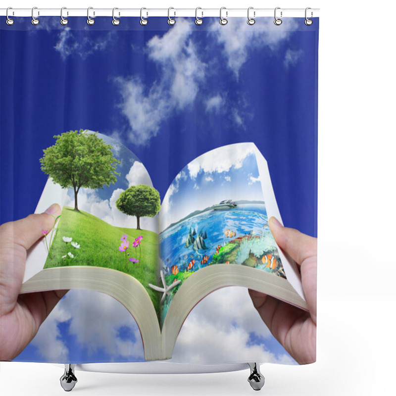 Personality  Open Book Shower Curtains