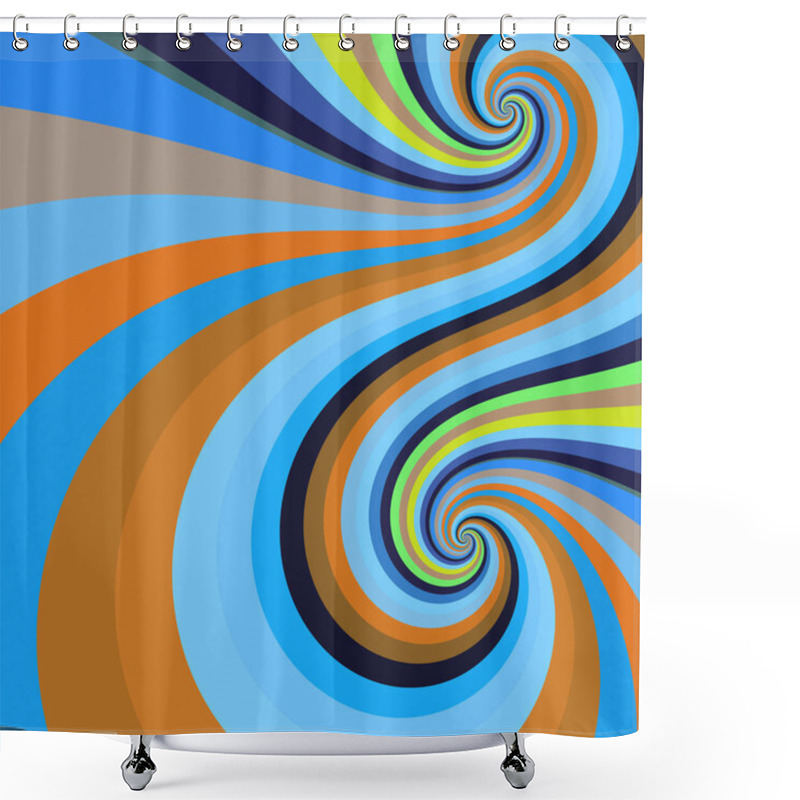 Personality  A Minimalistic Sixties Retro Art Style Background With Groovy Twisting Candy Stripes And Swirls Shower Curtains