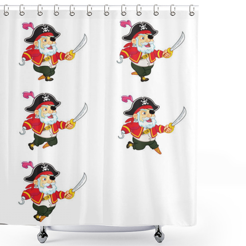 Personality  Old Pirate Running Sprite Shower Curtains