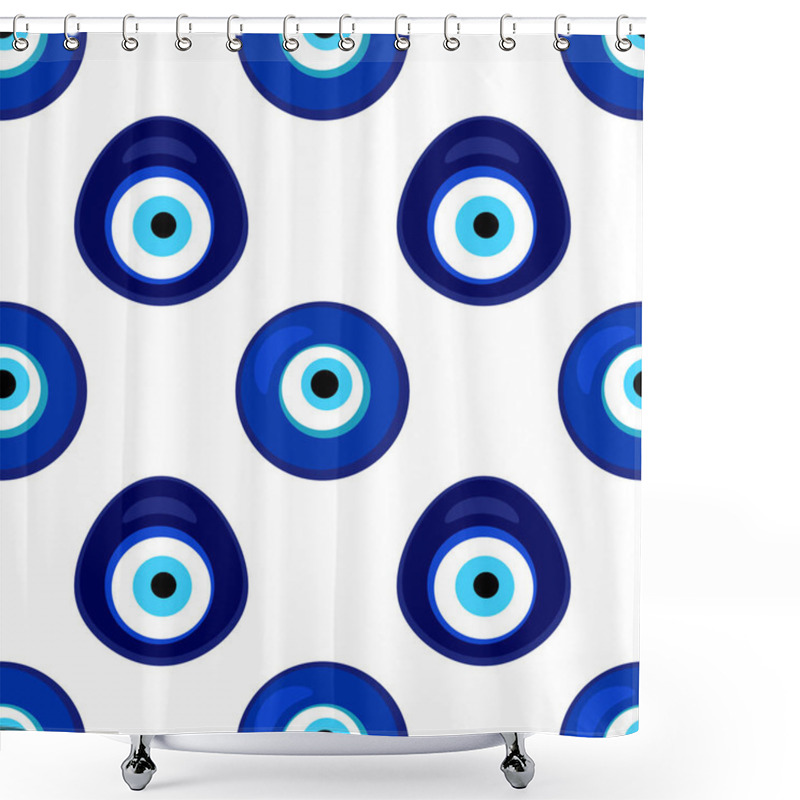 Personality  Seamless Pattern With Nazar Amulet For Your Project Shower Curtains