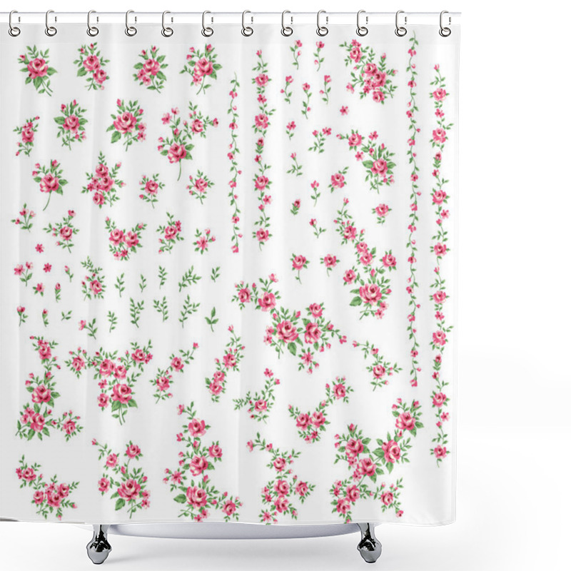 Personality  Beautiful Rose Illustration Material Collection, Shower Curtains