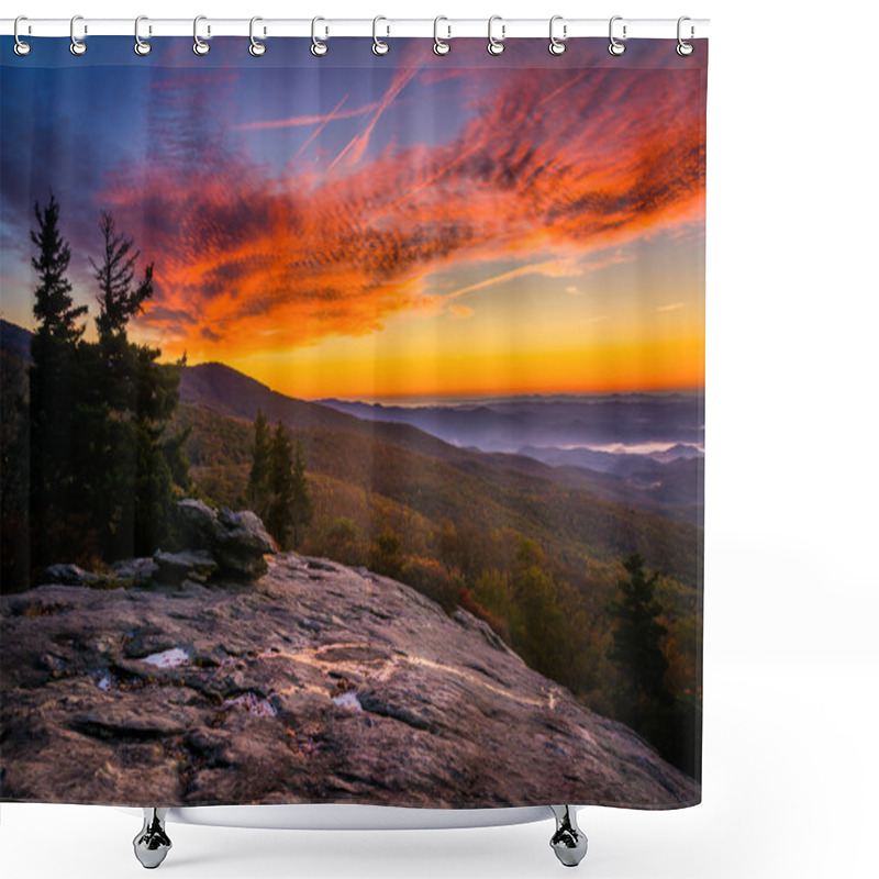 Personality  Autumn Sunrise From Beacon Heights, On The Blue Ridge Parkway, N Shower Curtains