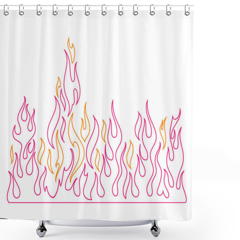 Personality  Blaze, Burning Fire And Flames Vector Illustration Shower Curtains