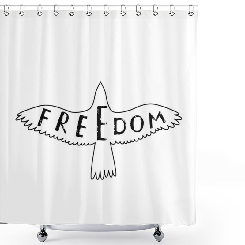 Personality  Freedom. Inspirational Quote About Freedom In Flying Bird. Shower Curtains