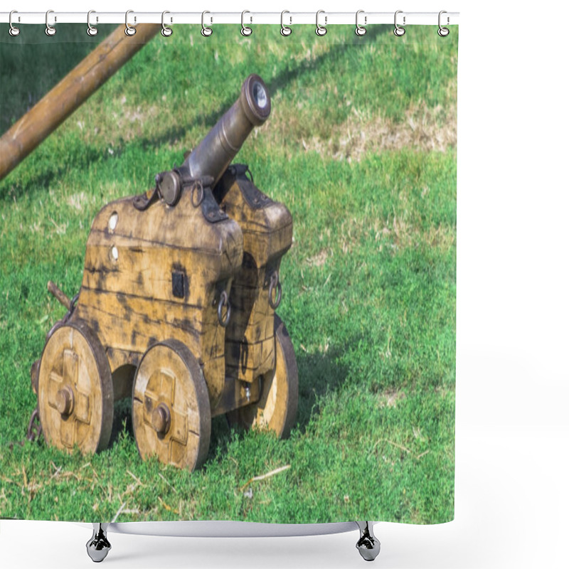 Personality      Small Medieval Cannon On A Field  Shower Curtains