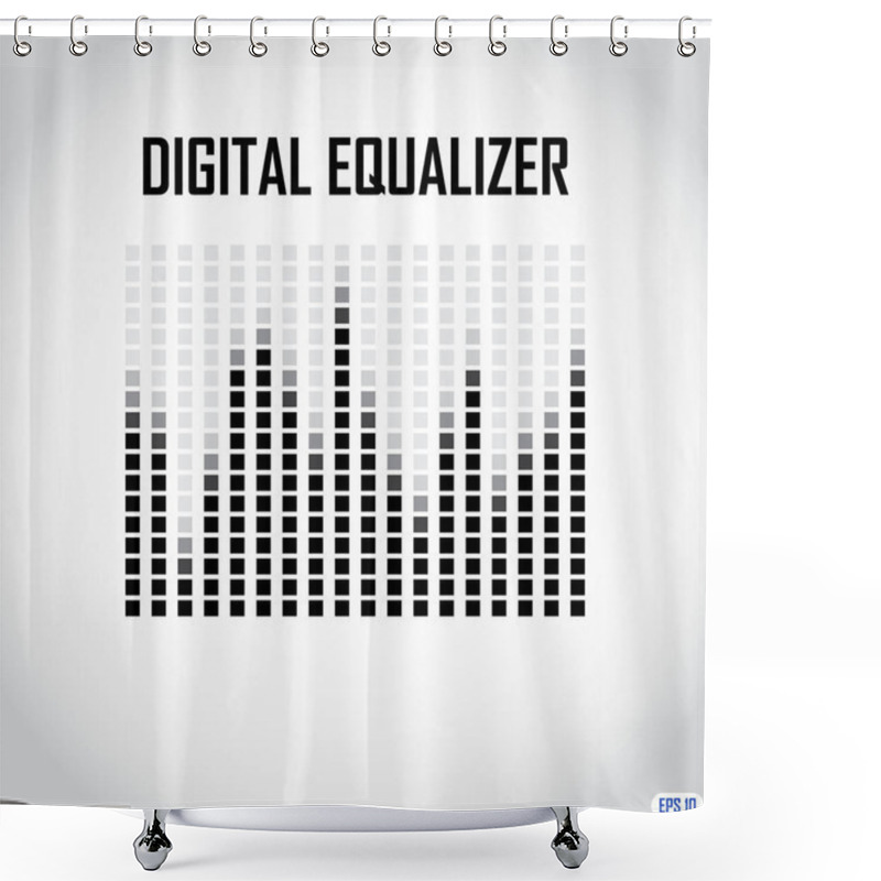 Personality  Digital Equalizer.10 Eps. Shower Curtains