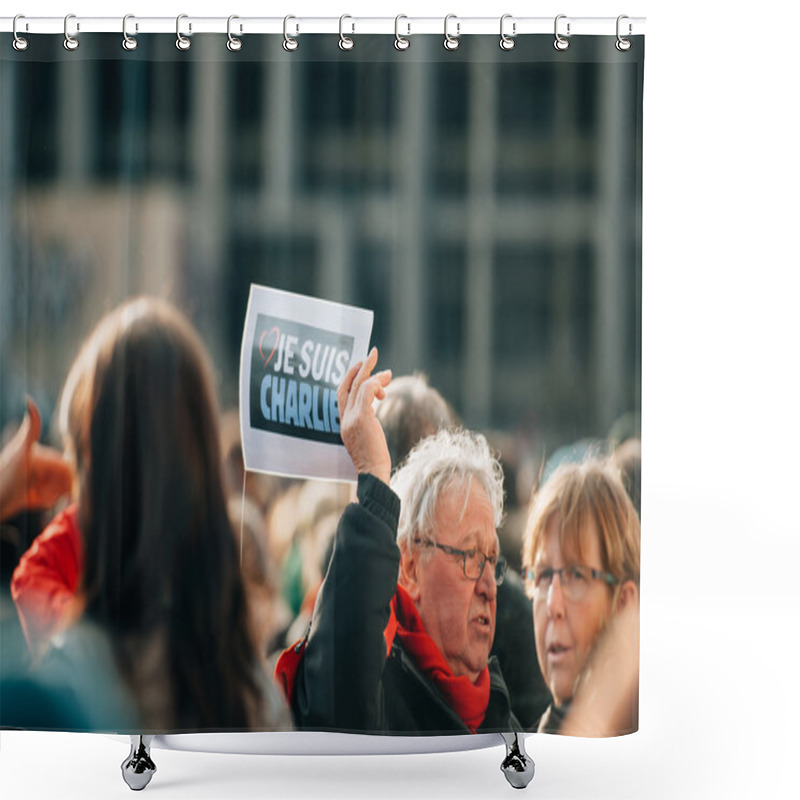 Personality  Mass Unity Rally Held In Strasbourg Following Recent Terrorist A Shower Curtains