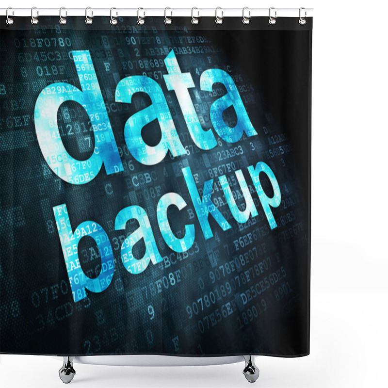 Personality  Data Concept: Data Backup On Digital Background Shower Curtains