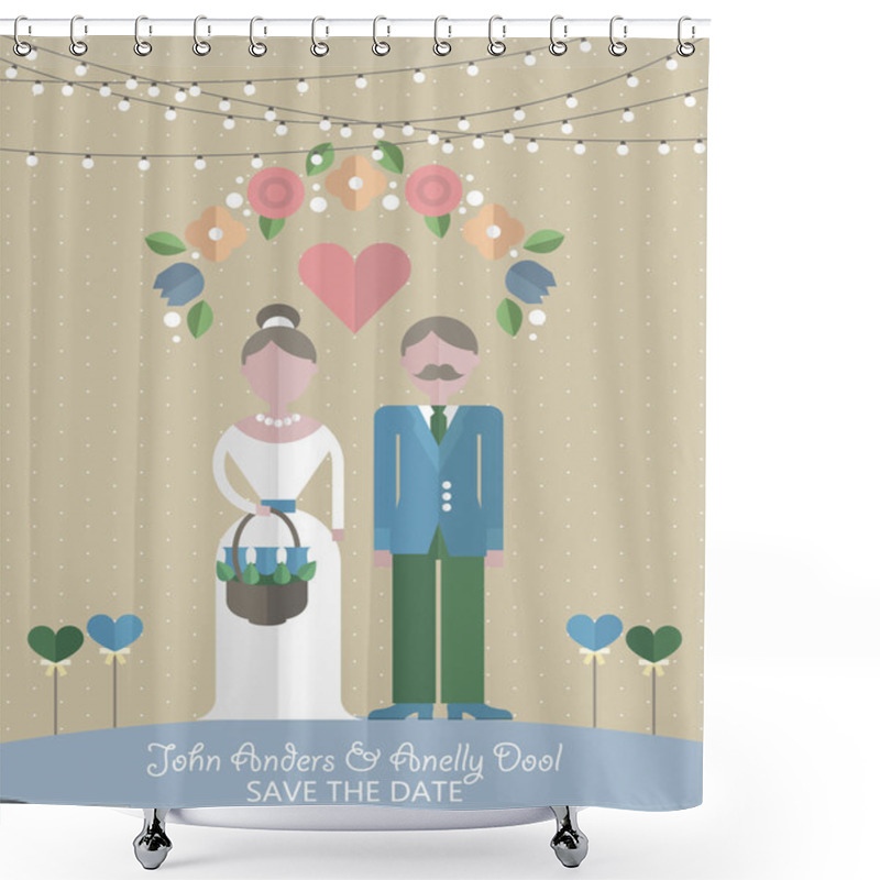 Personality  Wedding Invitation Card Shower Curtains