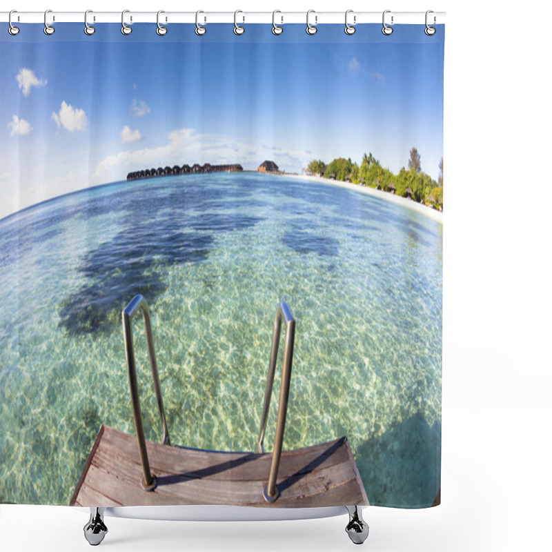 Personality  Water Villa And Ocean View. Maldives Shower Curtains