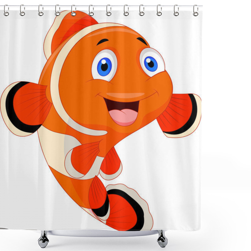 Personality  Cute Clown Fish Cartoon Shower Curtains