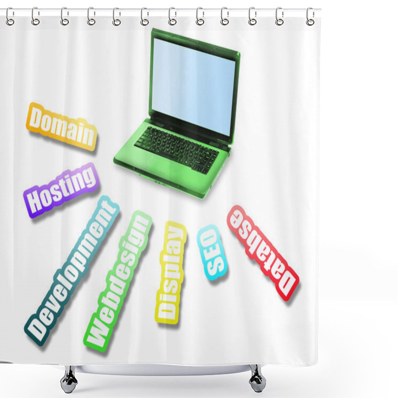 Personality  Webdesign Message And Laptop Shower Curtains