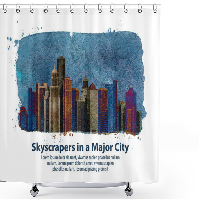 Personality  City. Vector Illustration Shower Curtains