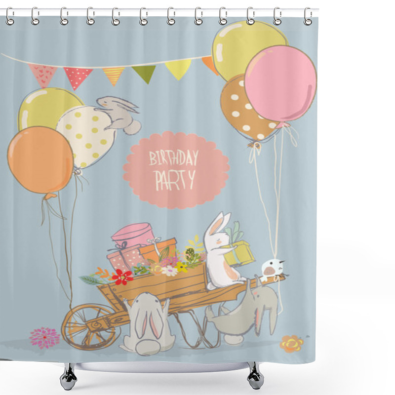 Personality  Cute Little Hares Shower Curtains