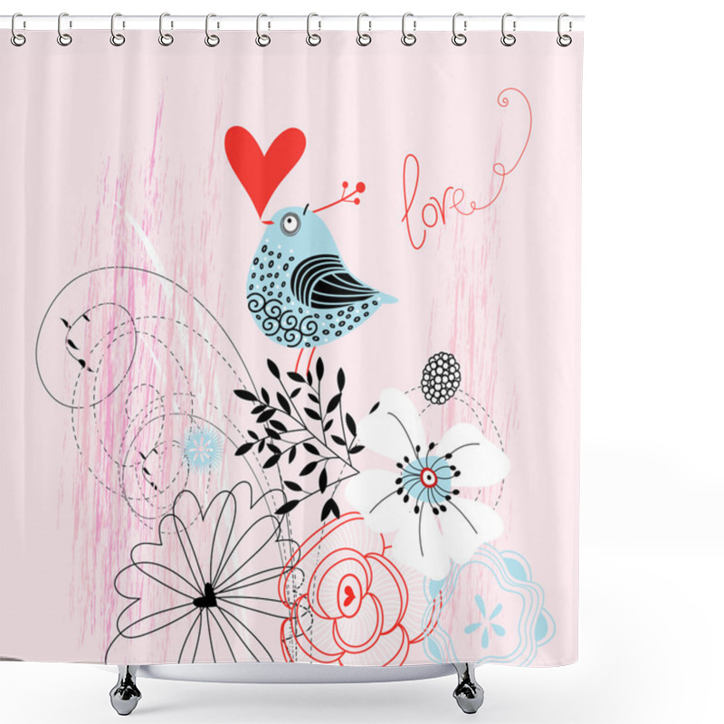 Personality  Love Bird Shower Curtains