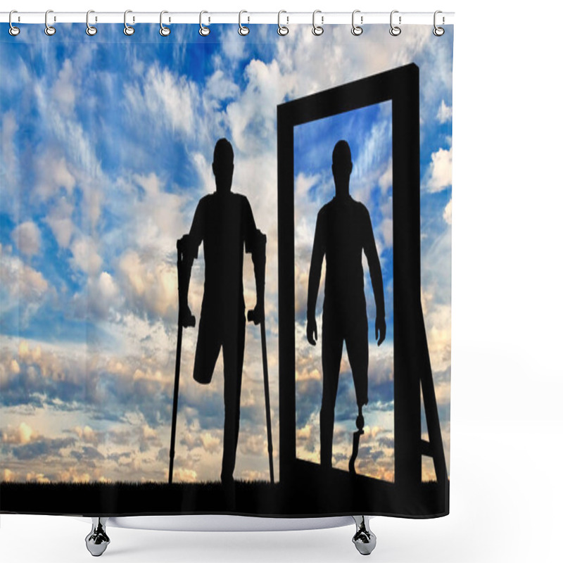 Personality  Concept Of Prosthetic Legs Shower Curtains