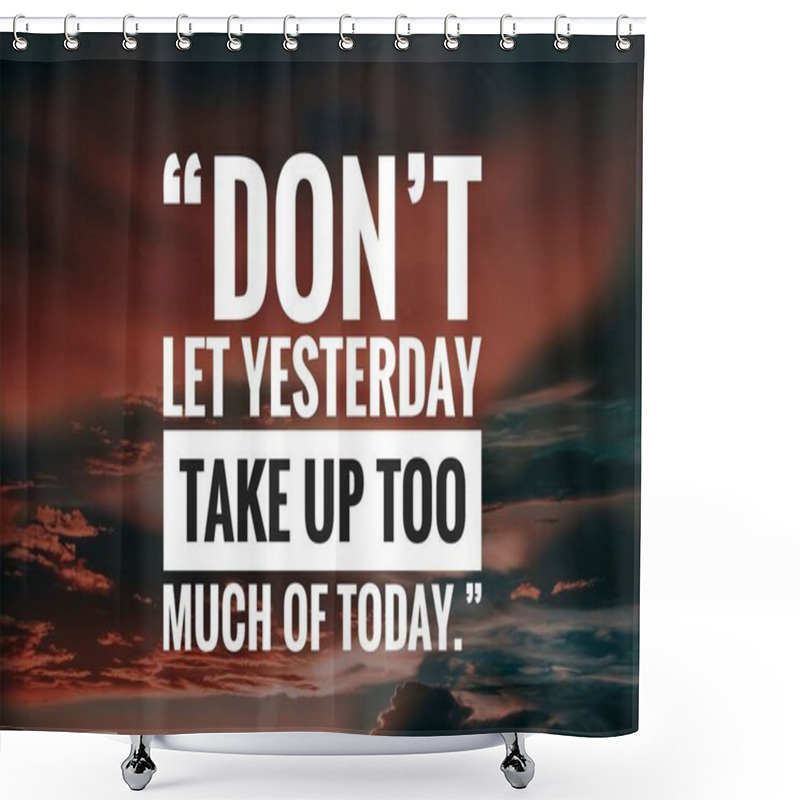 Personality  Inspirational Quote With Sky Background. Motivational Success Quote.  Shower Curtains