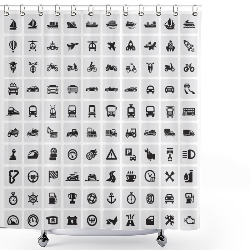 Personality  Big Transportation Icons Shower Curtains