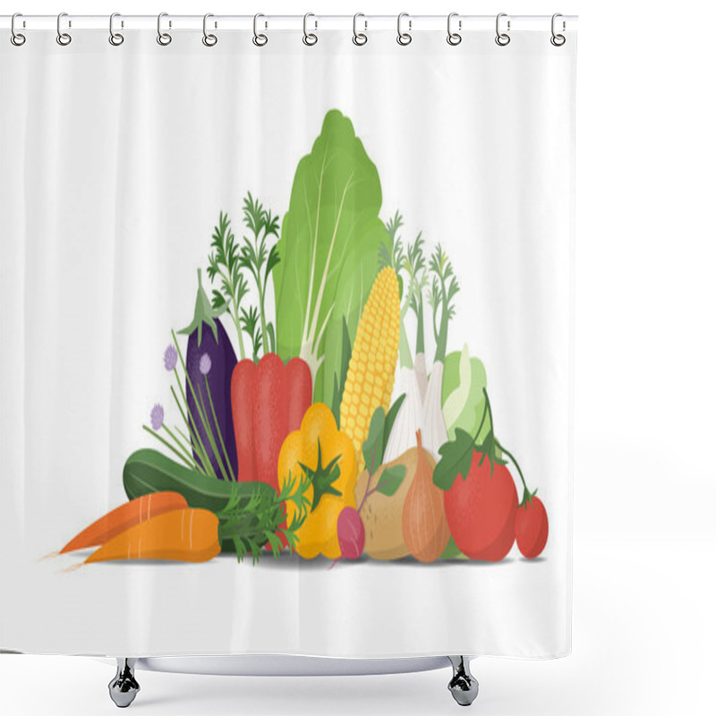 Personality  Freshly Harvested Vegetables Shower Curtains