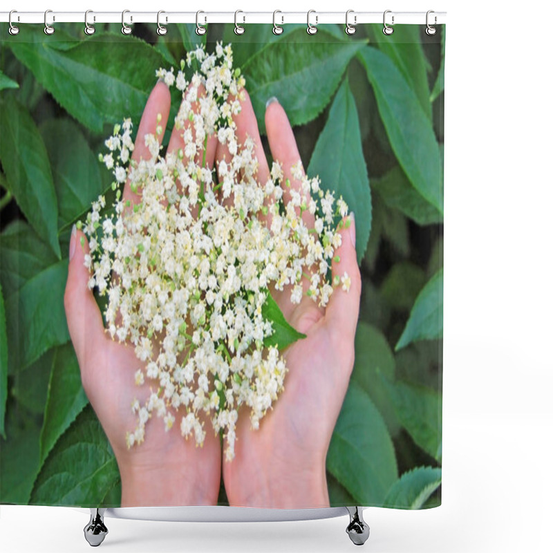 Personality  Elderberry Blossom In Hand Shower Curtains