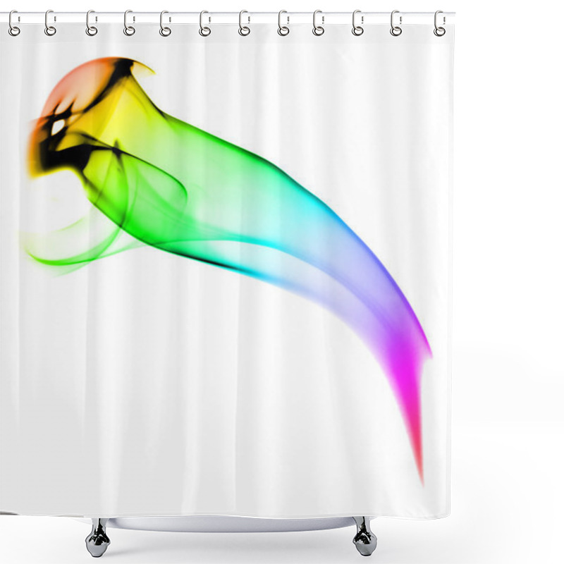 Personality  Abstract Smoke Bird With Gradient Shower Curtains