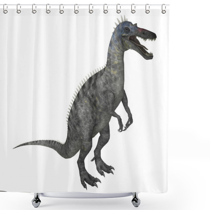 Personality  3D Rendering Dinosaur Suchomimus On White Shower Curtains