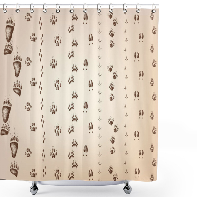 Personality  Animal And Bird Tracks Shower Curtains