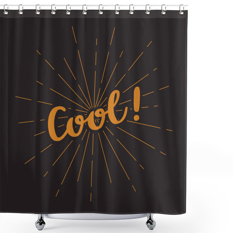 Personality  Cool Hand Lettering With Sunburst Lines Shower Curtains