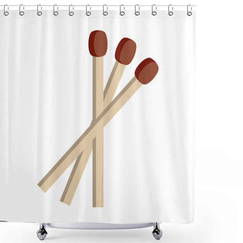 Personality  Flat Matches Icon Shower Curtains