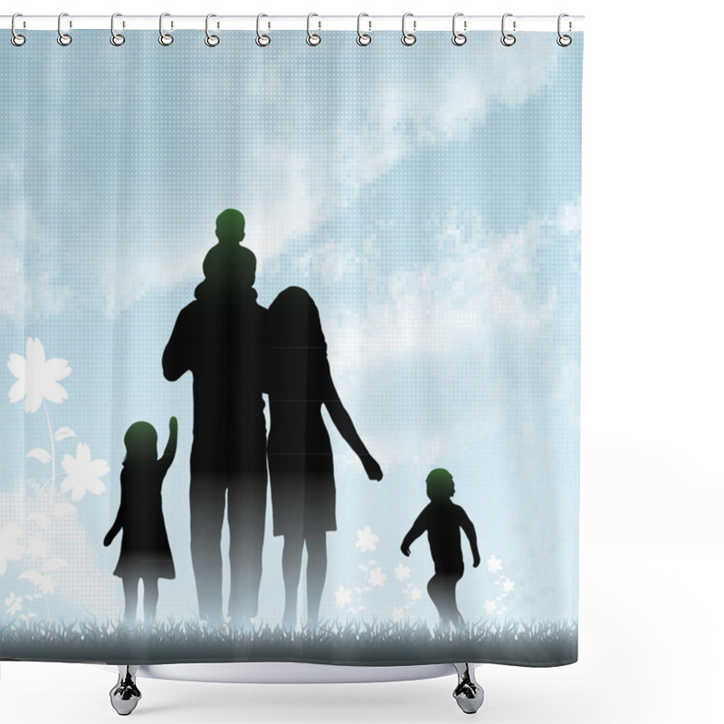 Personality  Happy Family Shower Curtains