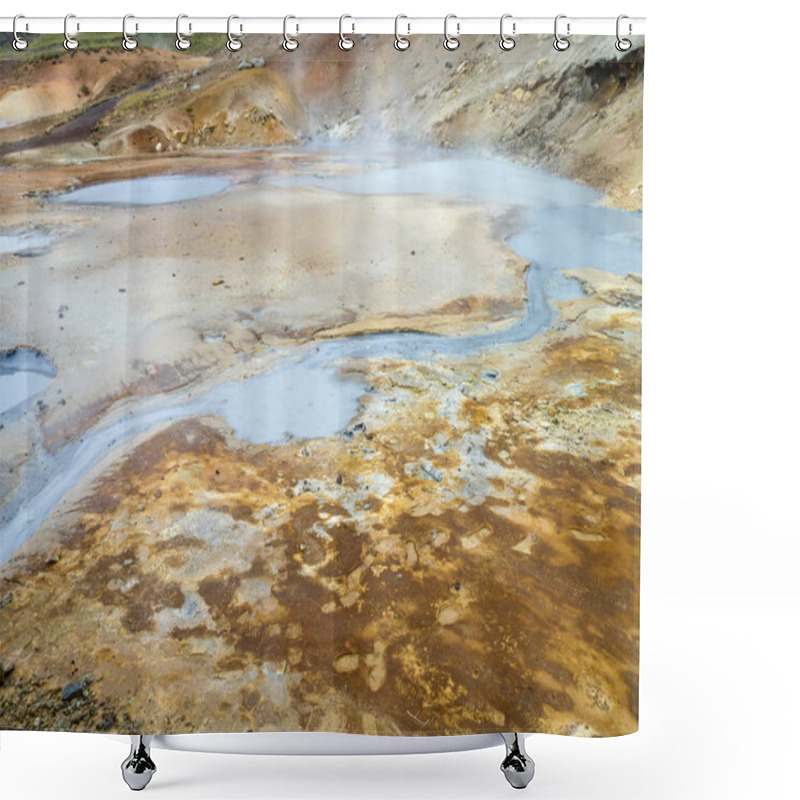 Personality  Hot Spring In Iceland Shower Curtains