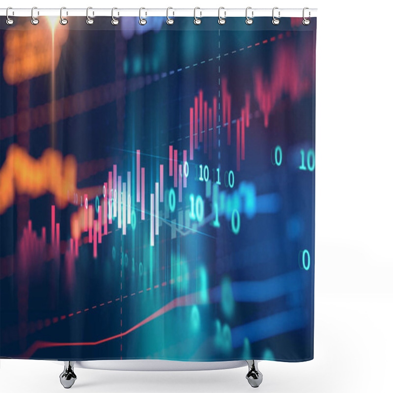 Personality  Technical Financial Graph On Technology Abstract Background Shower Curtains