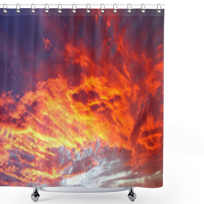 Personality  Sunlit Clouds In Warm Summer Sky Shower Curtains