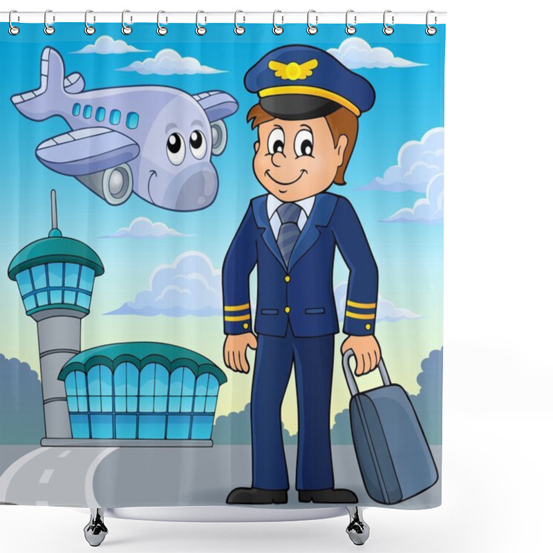 Personality  Aviation Theme Image 1 Shower Curtains