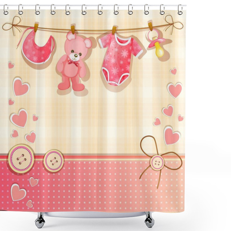 Personality  Baby Shower Card Shower Curtains