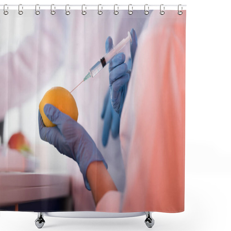 Personality  Scientist During Work At Modern Laboratory Shower Curtains