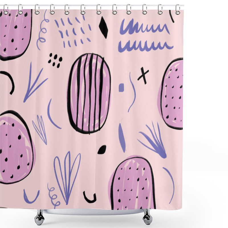 Personality  Hand Drawn Stylized Temting Contemporary Art. Boho Hipster Drawing Shower Curtains