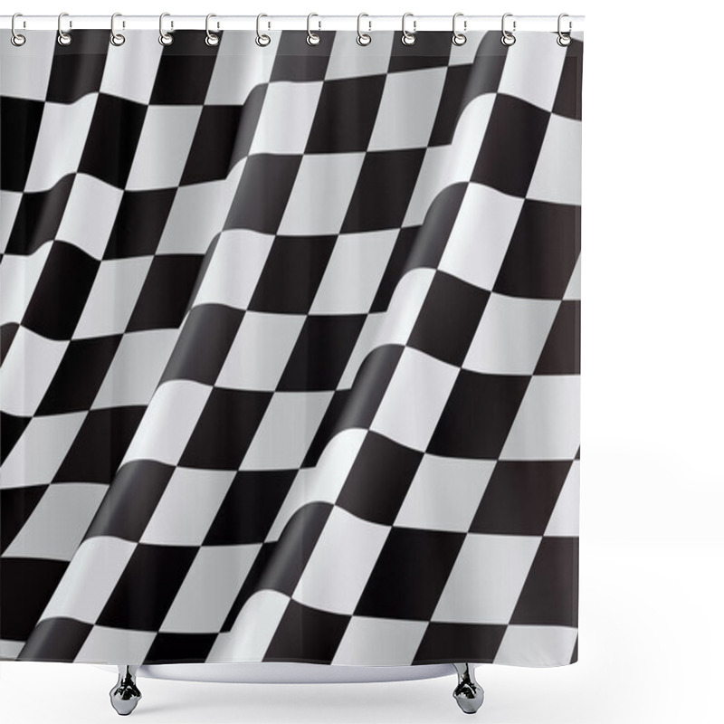 Personality  Checkered Flag, Vector Background Shower Curtains