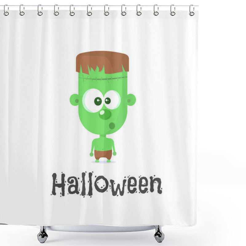 Personality  Halloween Character - Frankenstein. Vector Illustration Shower Curtains