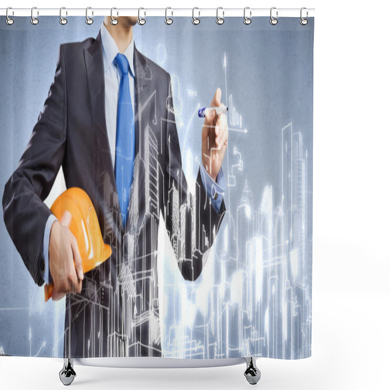 Personality  Urban Construction Shower Curtains